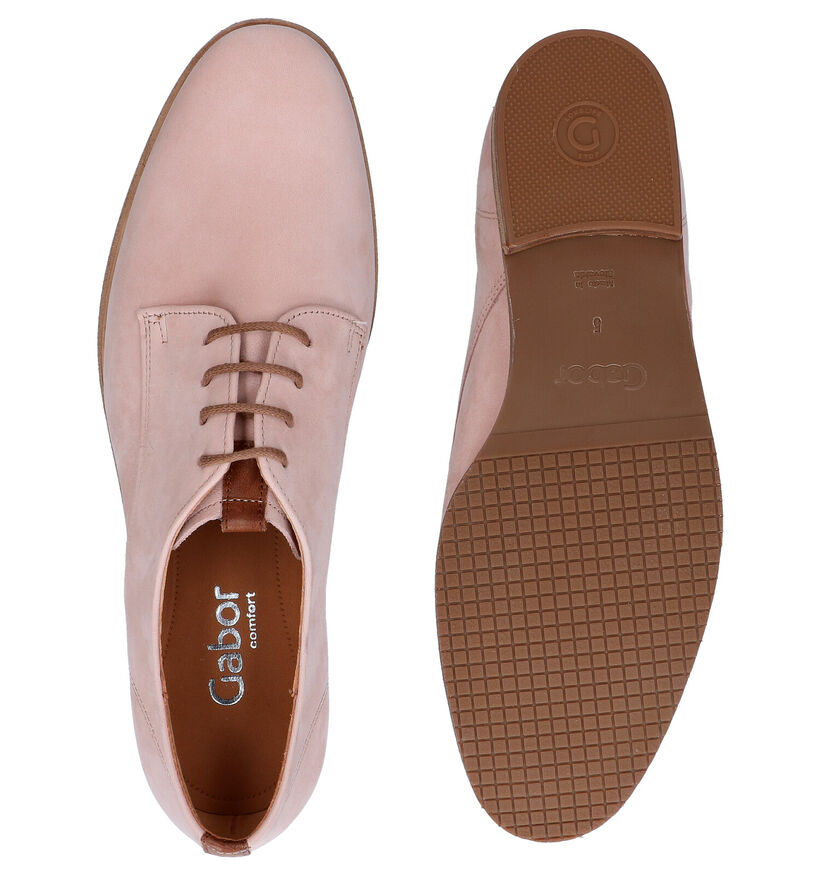 Gabor Roze Veterschoenen in daim (287999)