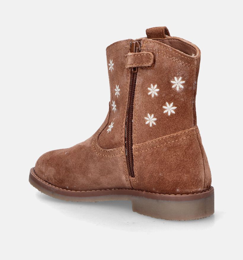 Milo & Mila Bottes courtes en Cognac pour filles (348086)