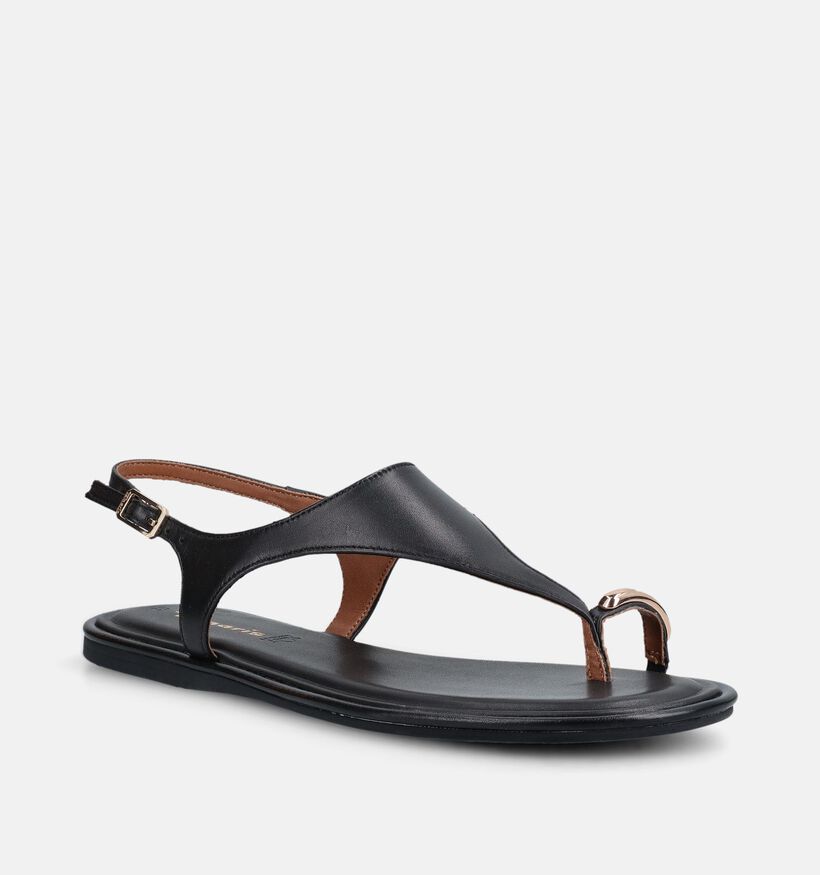 Tamaris ANTISlide Sandales plates en Noir pour femmes (373244)