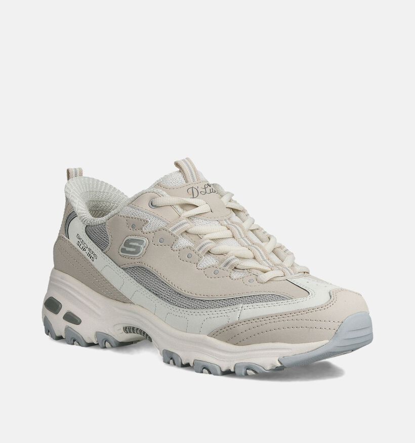 Skechers D'Lites Smooth Witte Sneakers voor dames (361784)