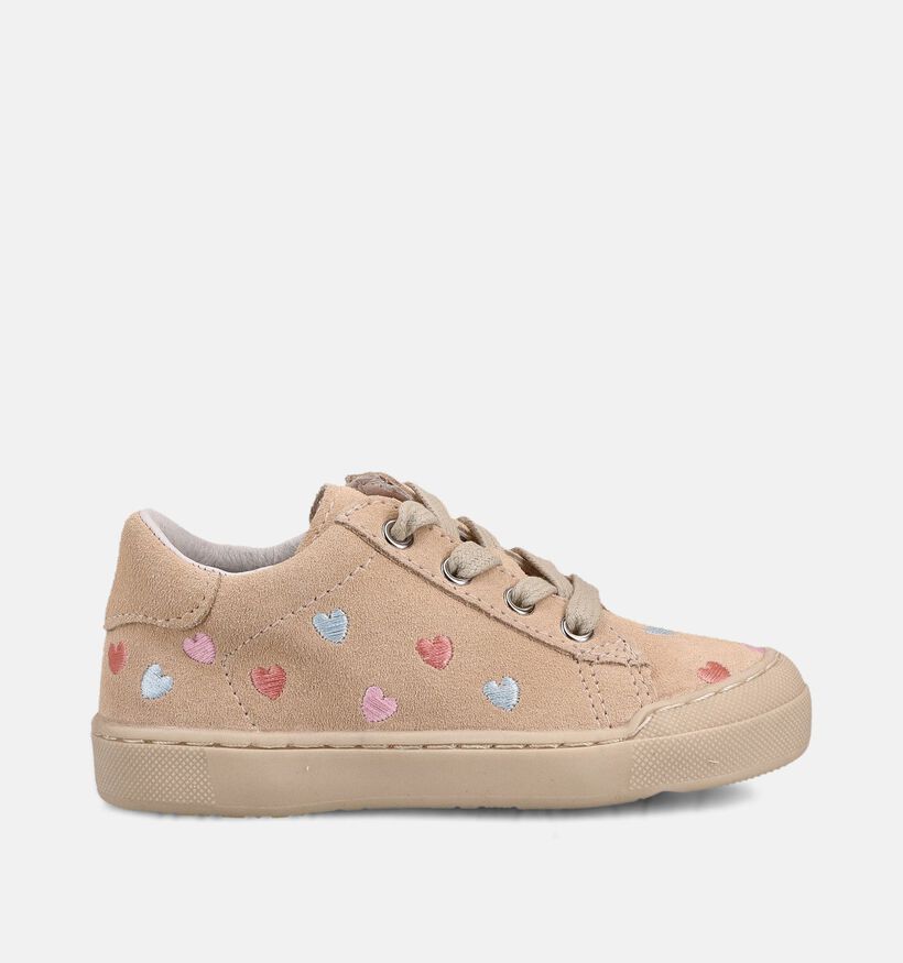 Naturino Heart Embroidery Baskets en Beige pour filles (371604) - pour semelles orthop&eacute;diques
