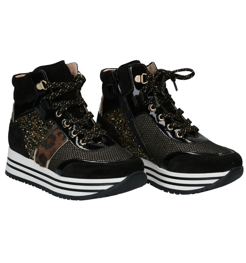 NeroGiardini Taupe Hoge Sneakers in daim (297735)