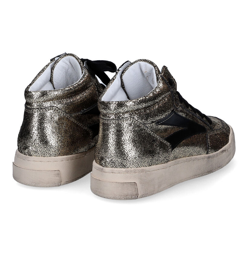 Méliné Gouden Hoge Sneakers in leer (316065)