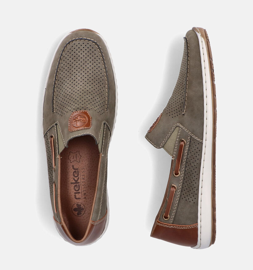 Rieker Chaussures à enfiler en Vert kaki pour hommes (354806)