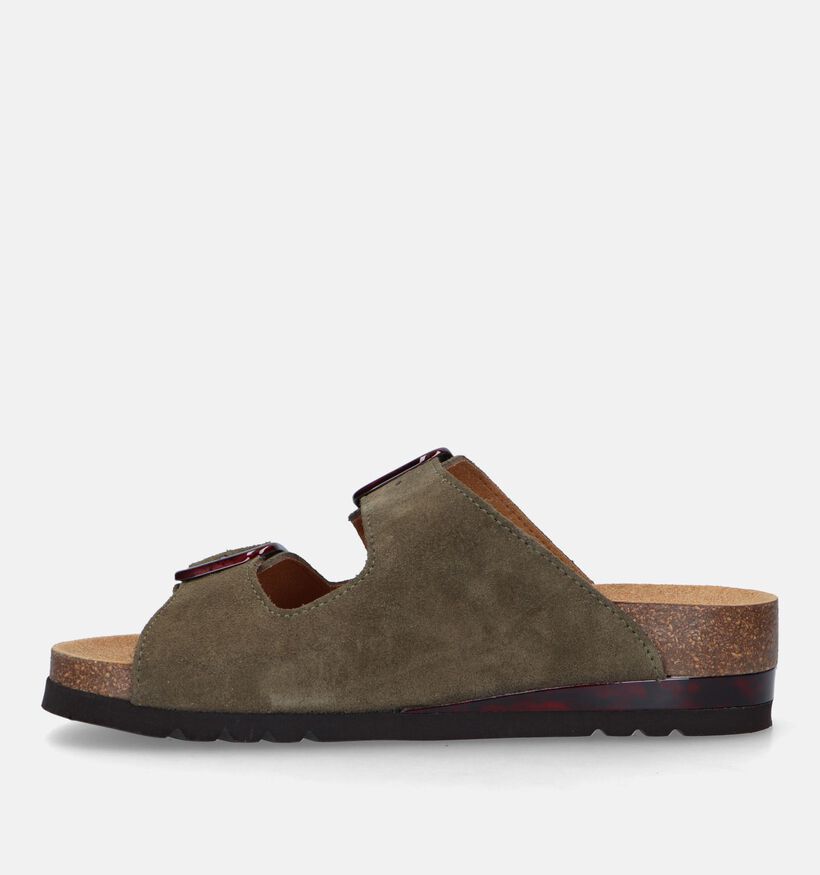 Scholl Ilary 2 Straps Kaki Slippers in nubuck (336775)