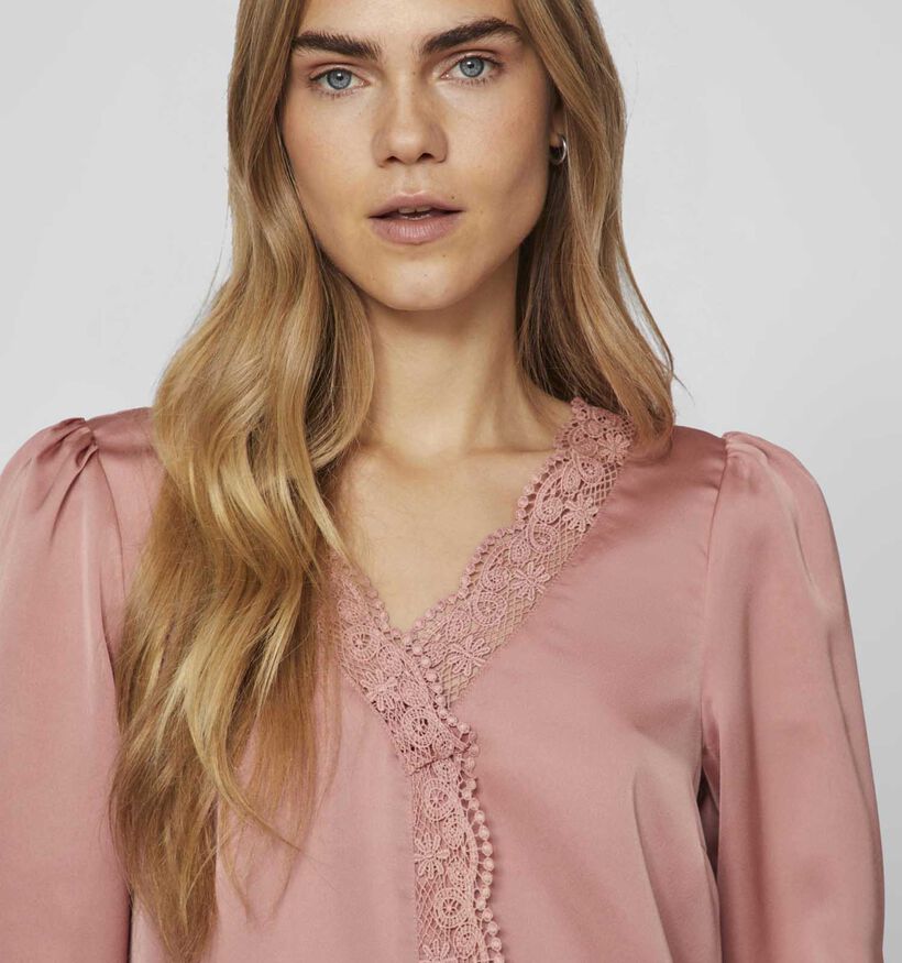 Vila Moni Zwarte Satijnen Blouse voor dames (338513)