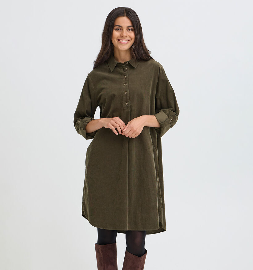 Fransa Cory Kakigroene Midi-Jurk voor dames (379929)