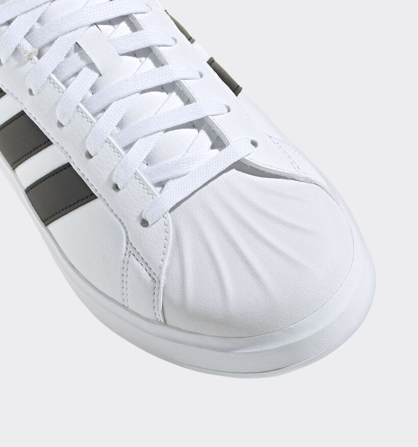 adidas Streettalk Baskets en Blanc/Noir pour hommes (372641) - pour semelles orthop&eacute;diques