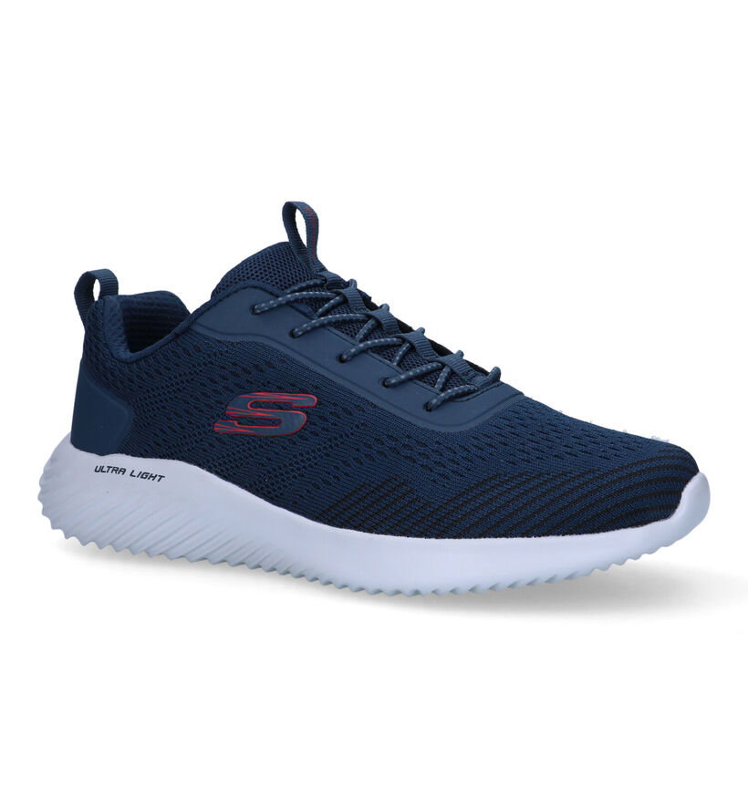 Skechers Bounder Baskets en Bleu en simili cuir (322958)