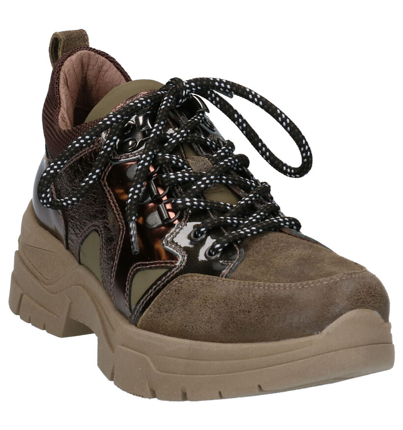 NeroGiardini Chaussures à lacets en Vert kaki en cuir (255329)