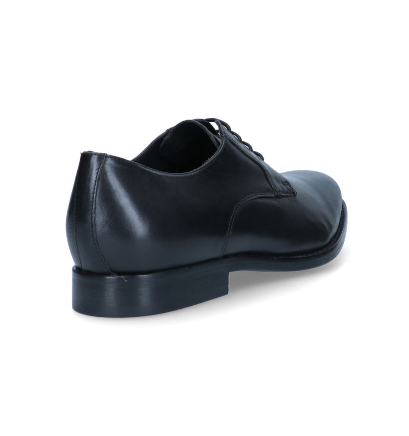 Geox Hampstead Zwarte Geklede Veterschoenen in leer (326718)