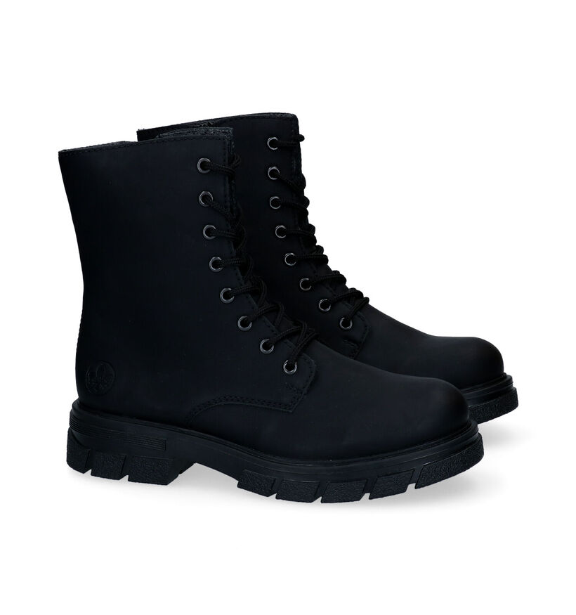 Rieker Boots à lacets en Noir en simili cuir (299381)