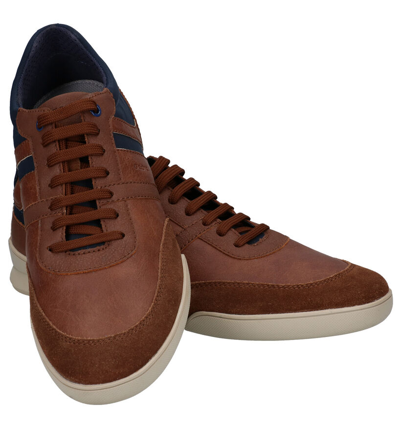 Geox Kristof Cognac Veterschoenen in kunstleer (285143)