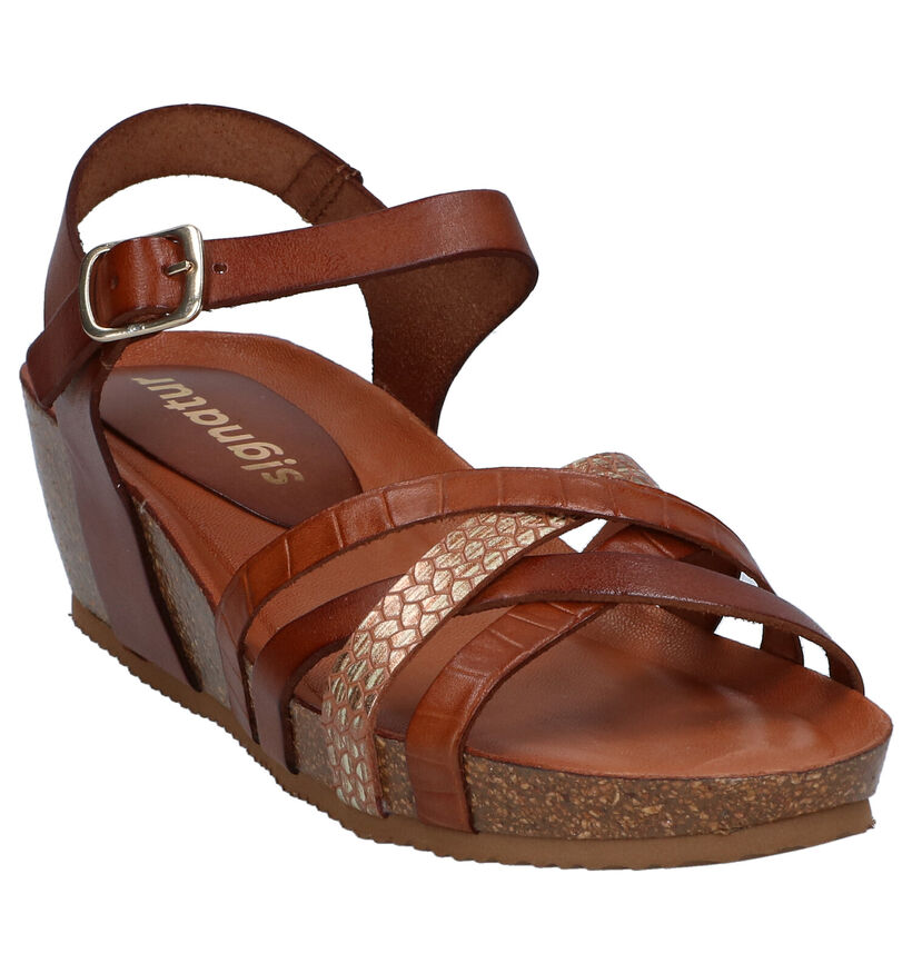 Signatur Cognac Sandalen in leer (288320)