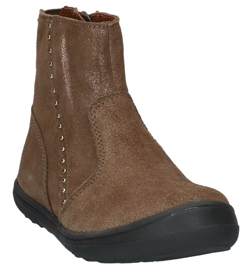Milo & Mila Taupe Korte Laarsjes in nubuck (226021)