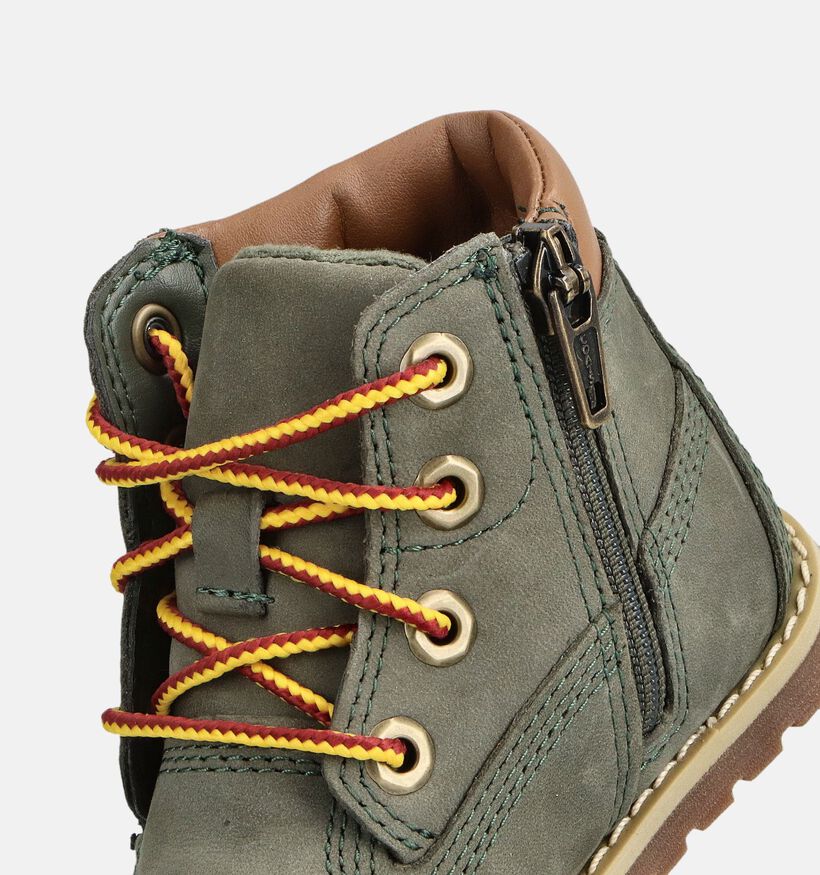 Timberland Pokey Pine Boots &agrave; lacets en Vert kaki pour gar&ccedil;ons, filles (377381)