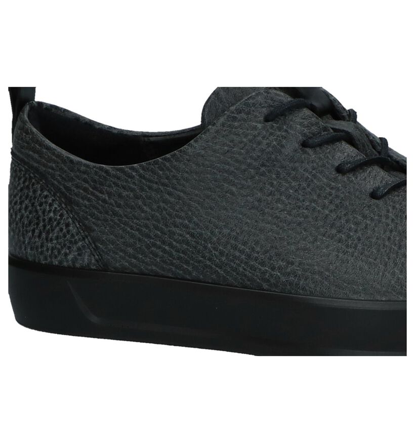 ECCO Soft 8 Donker Grijze Veterschoenen in leer (235722)