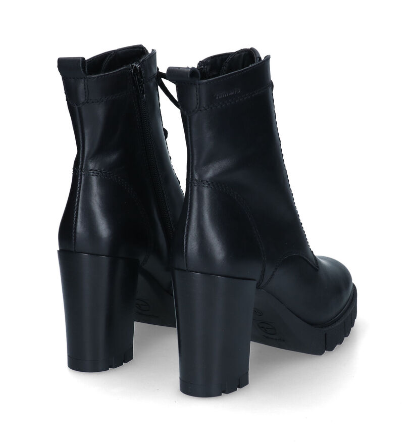 Tamaris Bottines à lacets en Noir en cuir (315423)