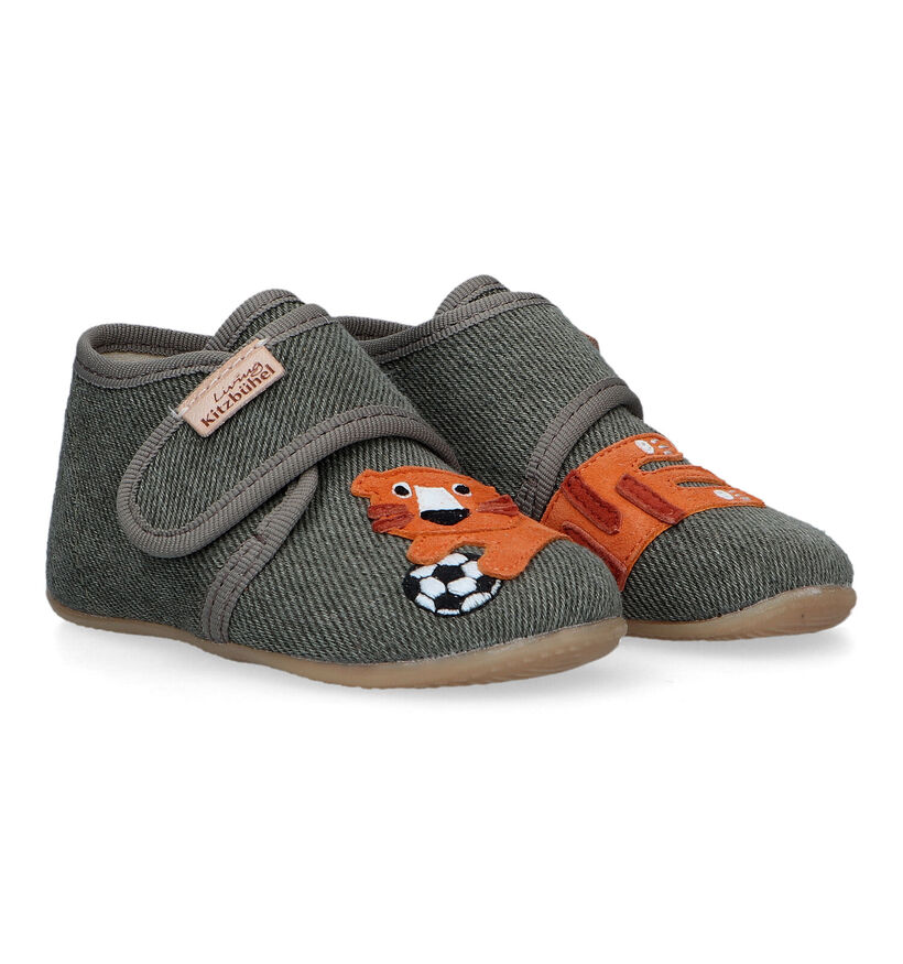Living Kitzbühel Pantoufles pour bébé en Vert kaki pour filles, garçons (326054)