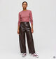 Vila Anna Donkerbruine Broek Faux-Leather voor dames (383846)