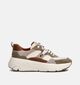 Geox Beige Sneakers met Kaki en Bruine Accenten voor dames (360127) - geschikt voor steunzolen