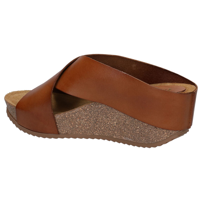 Via Limone Cognac Slippers in leer (273201)