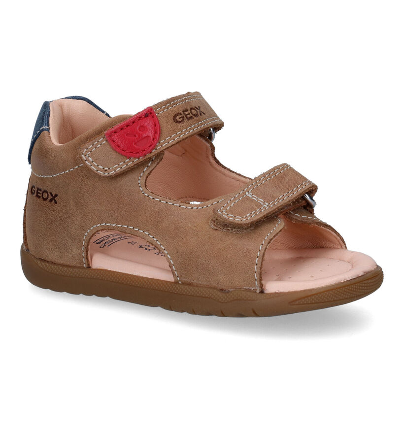 Geox Macchia Sandales en Bleu en cuir (311036)