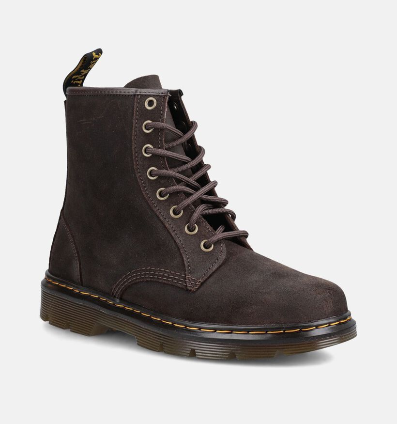 Dr. Martens 1460 8 Eye Boots &agrave; lacets en Brun fonc&eacute; pour hommes (378030) - pour semelles orthop&eacute;diques