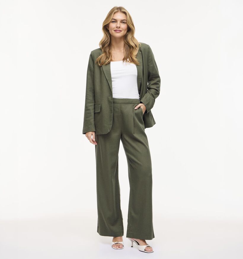 Vila Jolanda Linen Blend Groene Broek voor dames (368060)