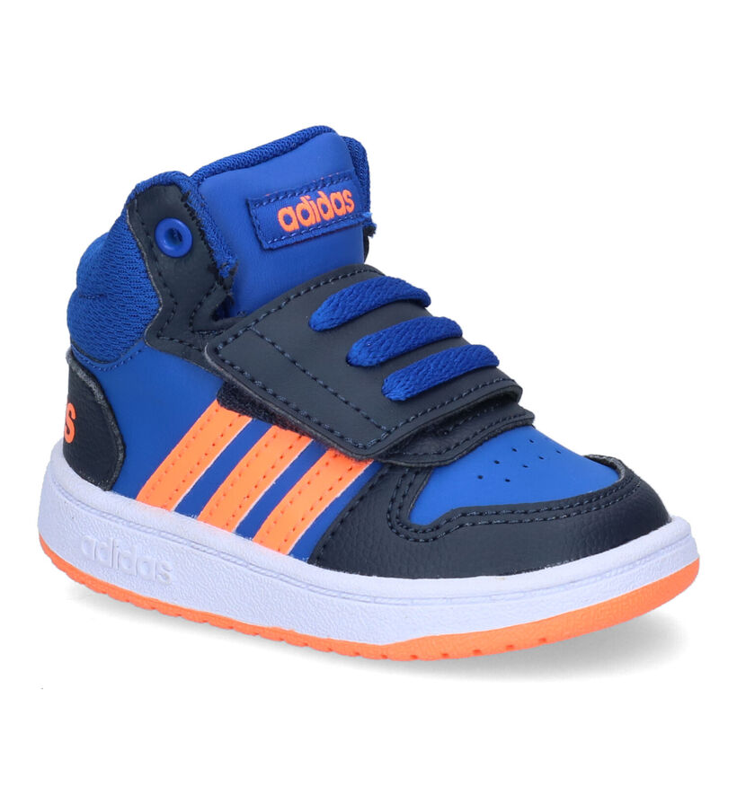 adidas Hoops Baskets hautes en Bleu pour garçons (299873)