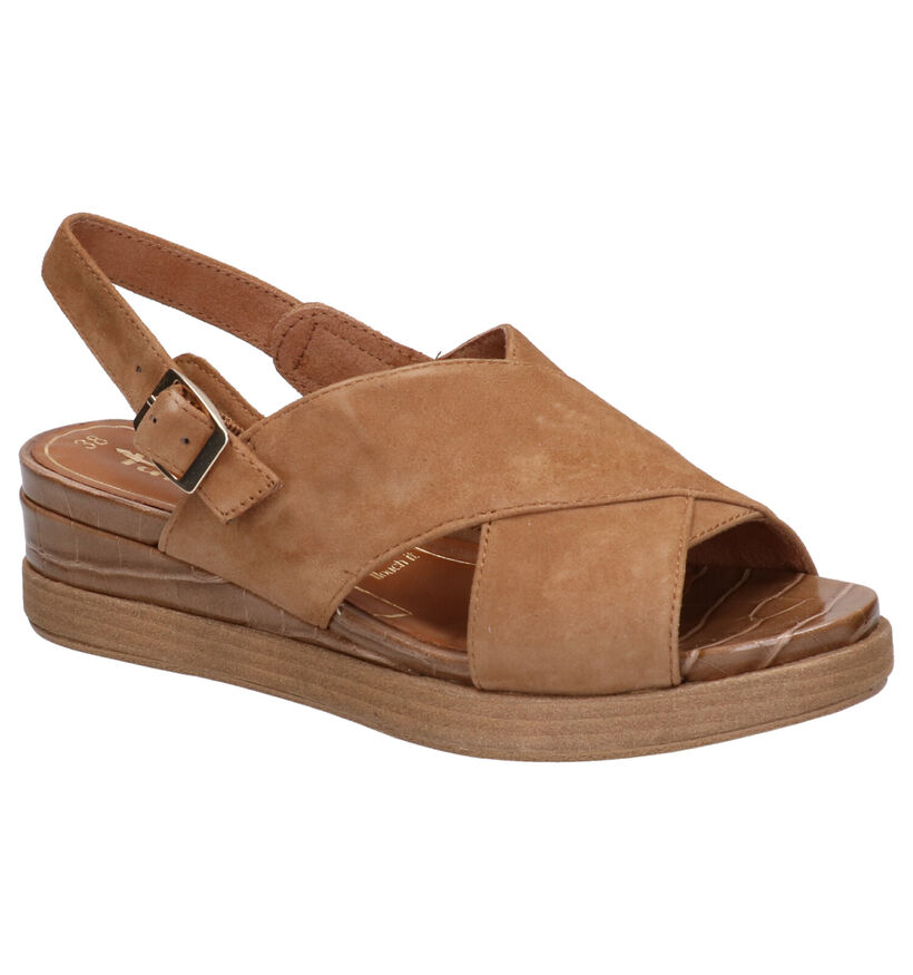 Tamaris TOUCH it Cognac Sandalen in daim (270128)