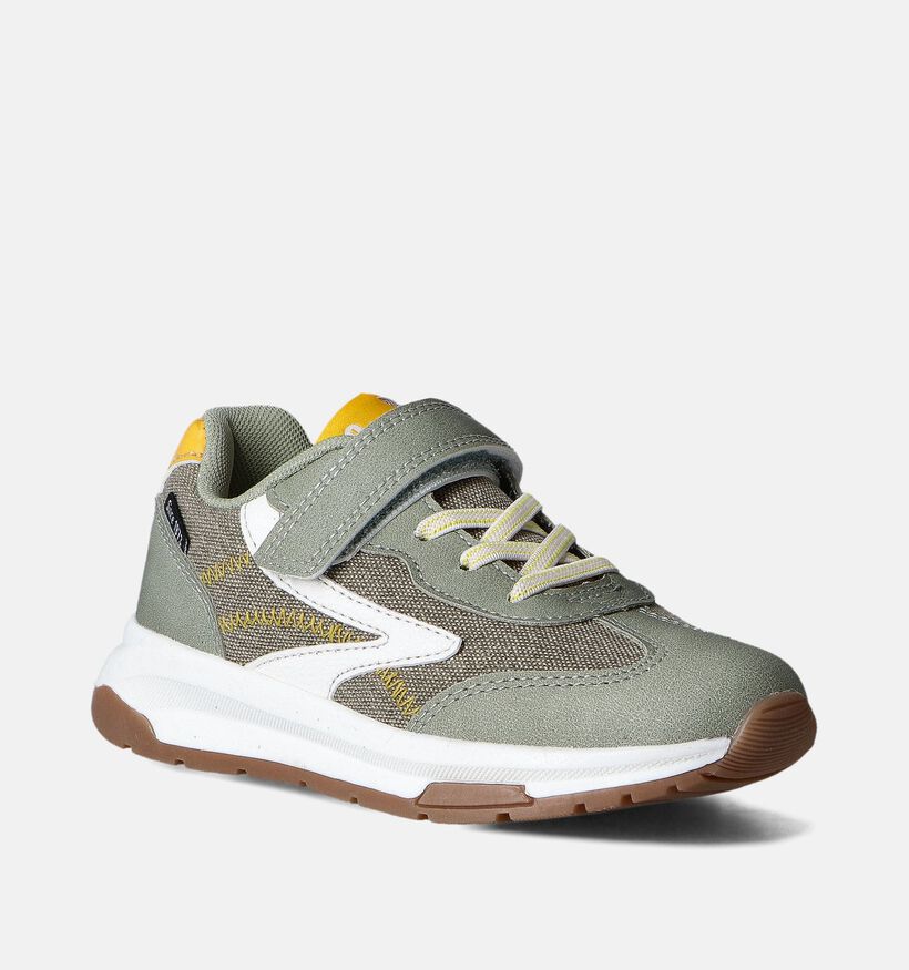 Milo & Mila Kaki Schoenen met elastiek en velcro voor jongens (354458)