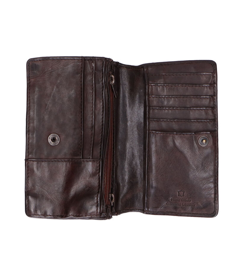 Bear Design Porte-monnaie à rabat en Noir pour femmes (358894)