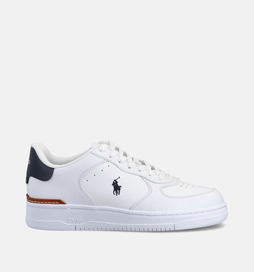 Polo Ralph Lauren Mastercourt Chaussures plates en Blanc/Bleu fonc&eacute; pour hommes (366444)