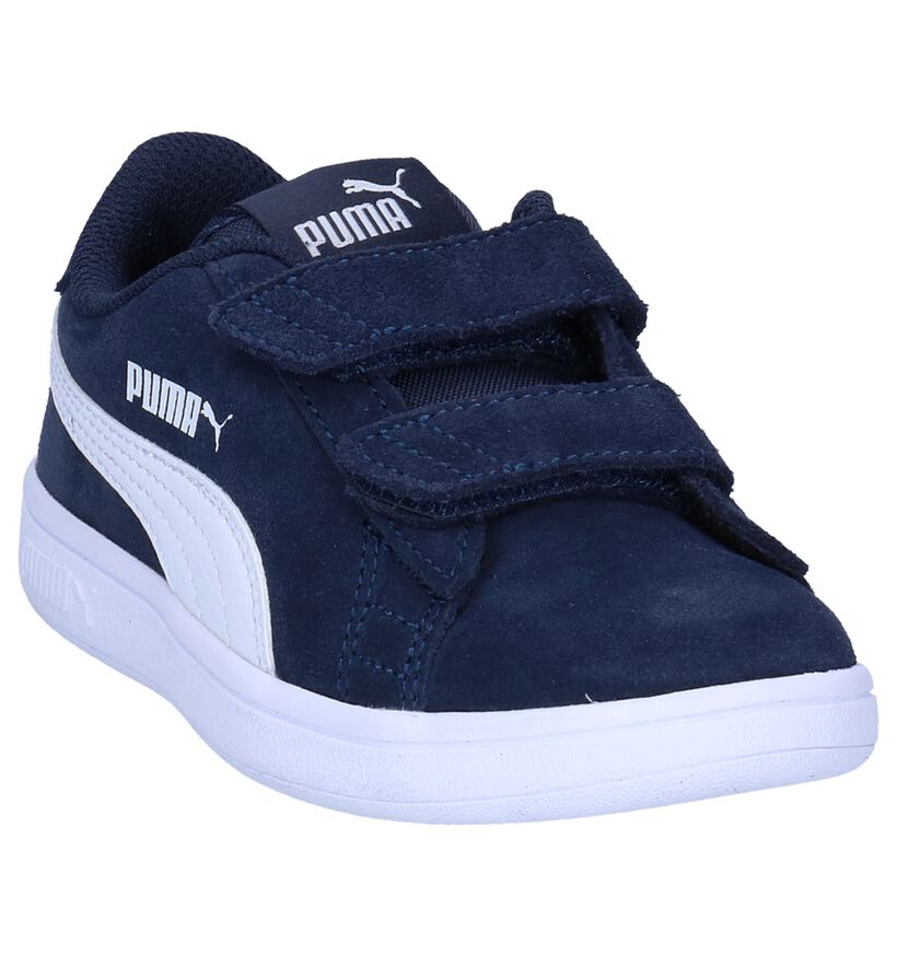 Donkerblauwe Sneakers Puma Smash v2 in daim (252631)