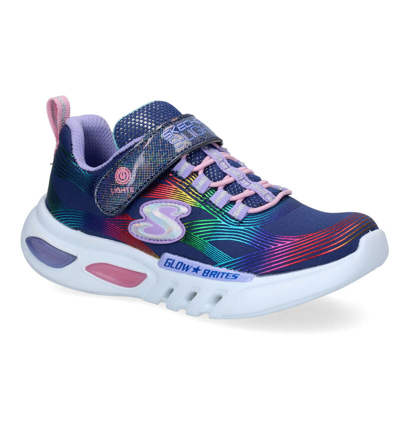 Skechers Glow-Brites Blauwe Sneakers voor meisjes (302734)