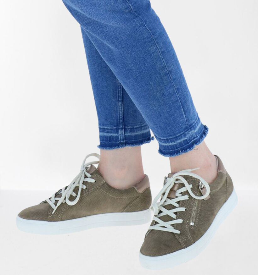 Mirel Baskets habillées en Vert kaki en nubuck (285558)