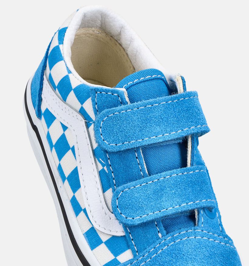 Vans Old Skool Checkerboard Blauwe Sneakers voor meisjes (368968)