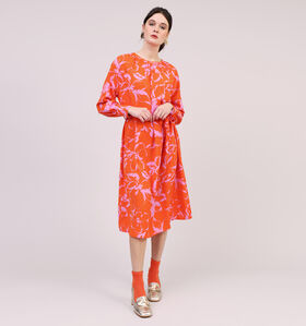 Vero Moda Polliana Inge robe mi-longue en Orange pour femmes (327019)