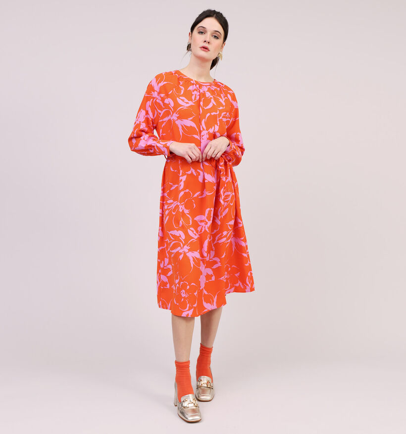 Vero Moda Polliana Inge robe mi-longue en Orange pour femmes (327019)