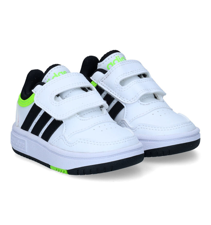 adidas Hoops 3.0 Baskets en Blanc pour garçons (301164) - pour semelles orthopédiques