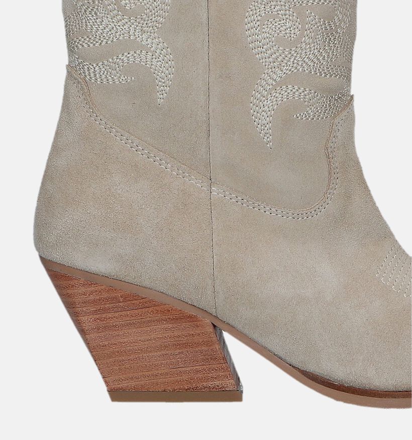 Babouche Bottes courtes en Beige clair pour femmes (332782)