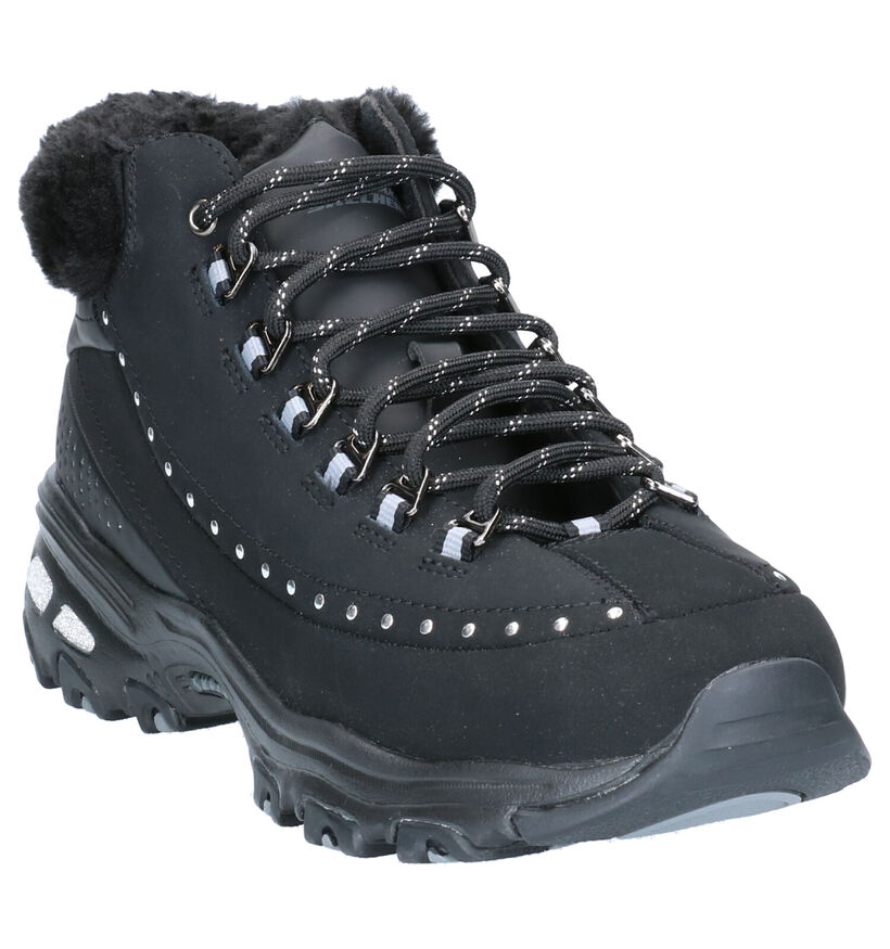 Skechers D'Lites Gleeful Zwarte Boots in kunstleer (225931)