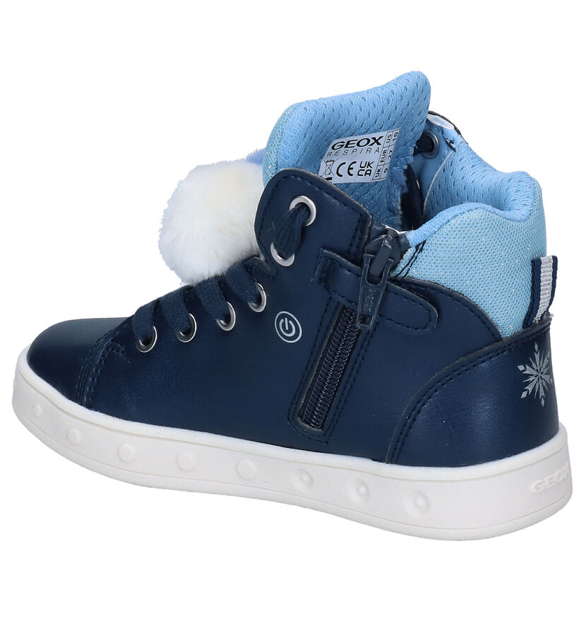 Geox Disney Frozen 2 Blauwe Hoge Schoenen in kunstleer (295120)