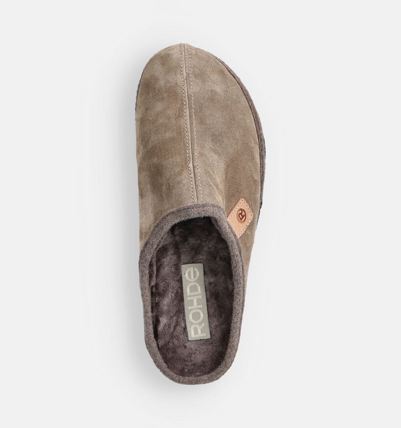 Rohde Pantoufles en Vert pour hommes (365504) - pour semelles orthopédiques