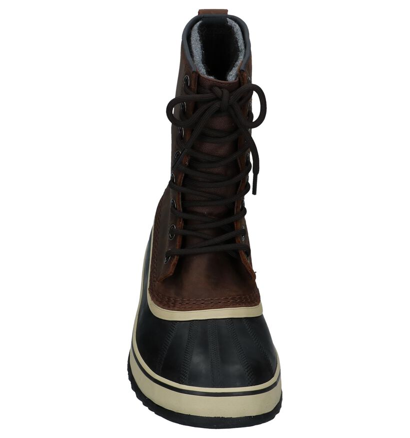 Donker Bruine Snowboots Sorel Premium in leer (230808)