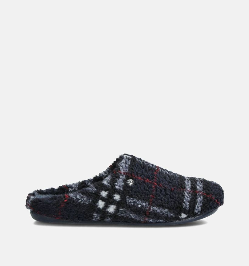 Hush Puppies Dayak Donkerblauwe Instappantoffels Geruit voor heren (377909)
