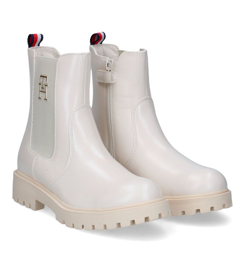 Tommy Hilfiger Bottines Chelsea en Écru pour filles (314495)