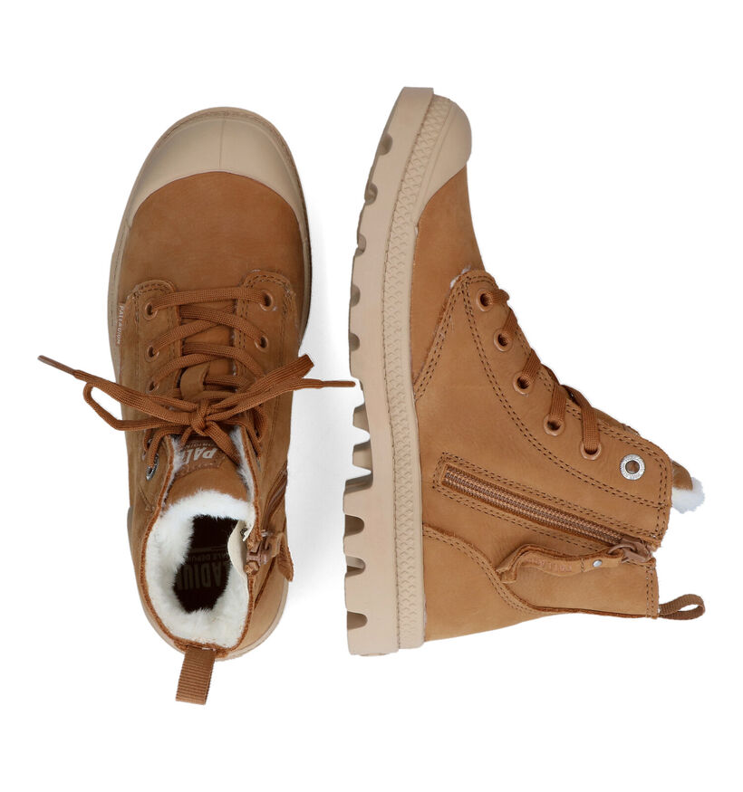 Palladium Pampa Hi Bottines en Camel en nubuck (313500)