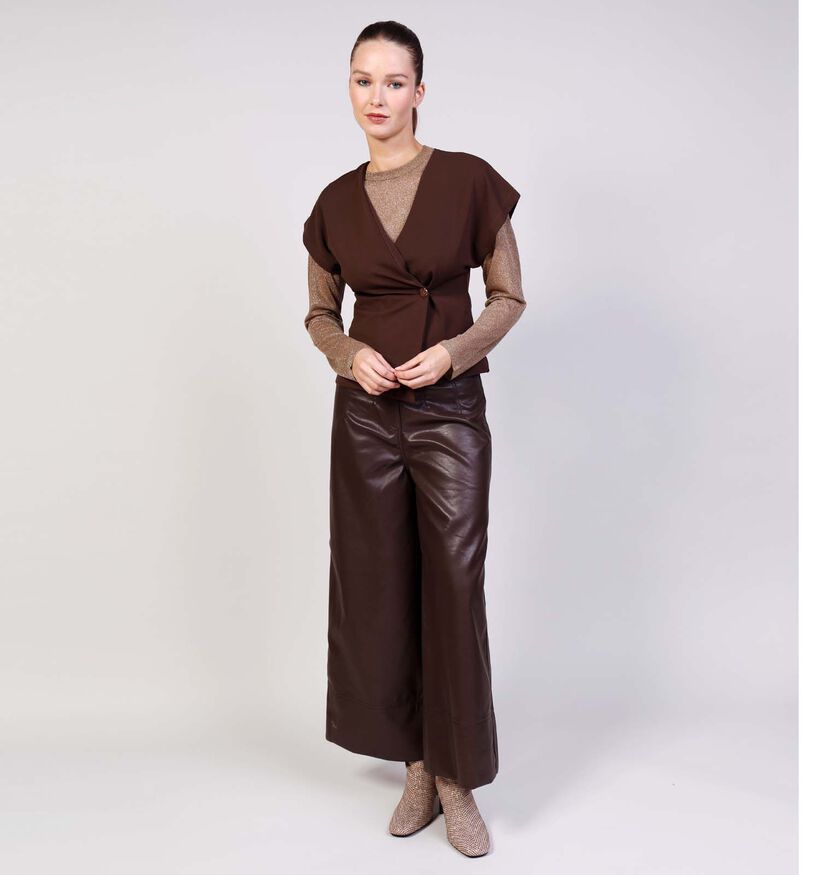 SISTERS POINT Gevela Donkerbruine Blouse voor dames (371981)